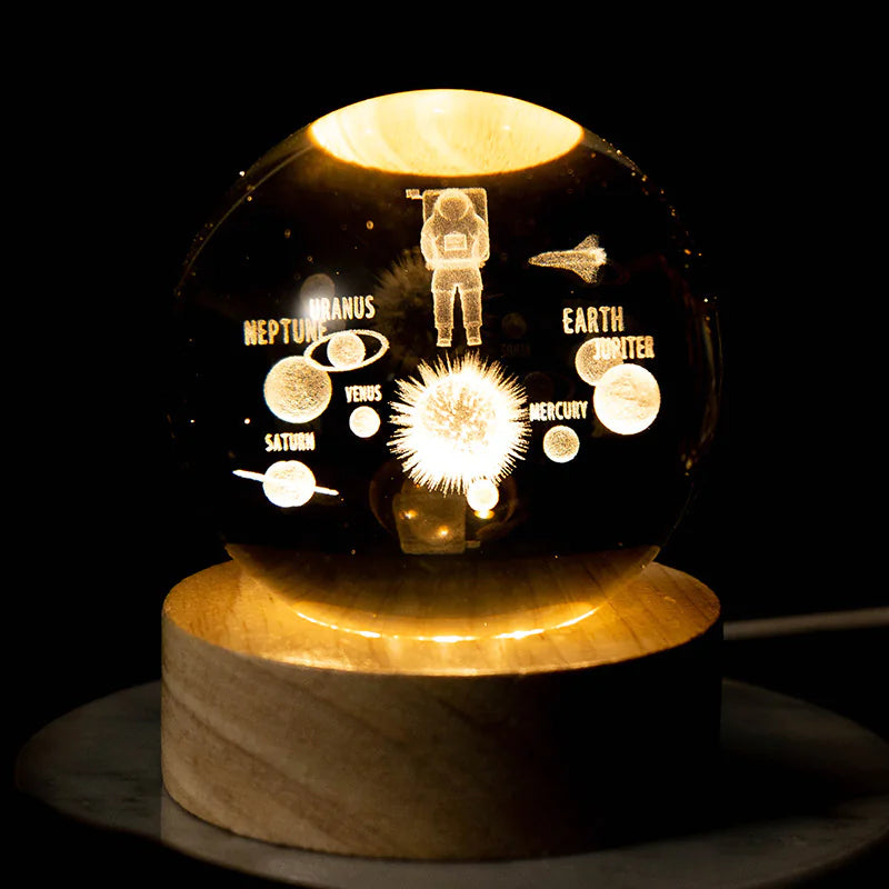 3D-Sonnensystem-Kristallkugel-Lampe