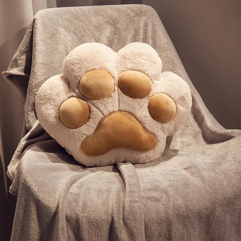 2-in-1 Kissen & Decke – Kuschel-Set mit Katzenpfoten