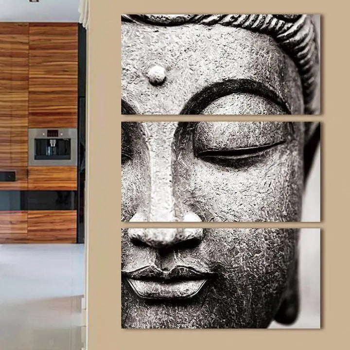 Buddha Wandbild Set – 3-teilige Leinwandkunst für Ruhe & Achtsamkeit