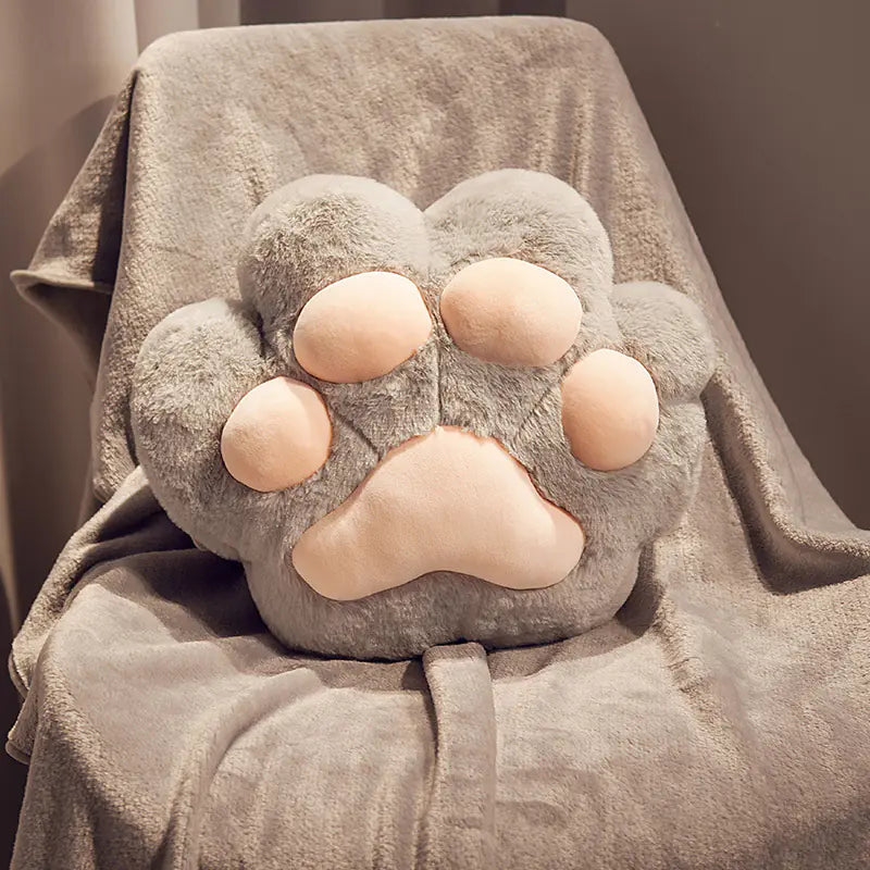 2-in-1 Kissen & Decke – Kuschel-Set mit Katzenpfoten