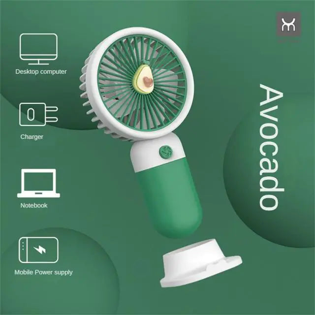 Tragbarer USB-Ventilator im Cartoon-Stil – Mini-Ventilator für unterwegs