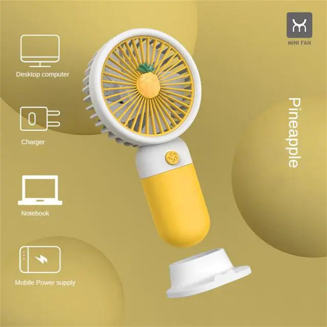 Tragbarer USB-Ventilator im Cartoon-Stil – Mini-Ventilator für unterwegs