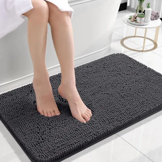 Weiche Chenille-Badematte aus Langwolle