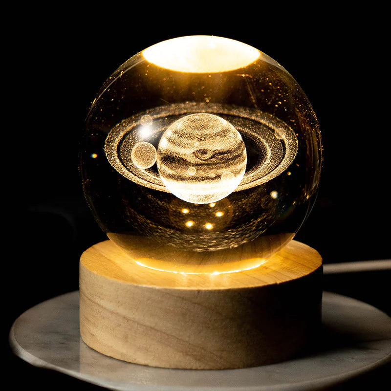 3D-Sonnensystem-Kristallkugel-Lampe